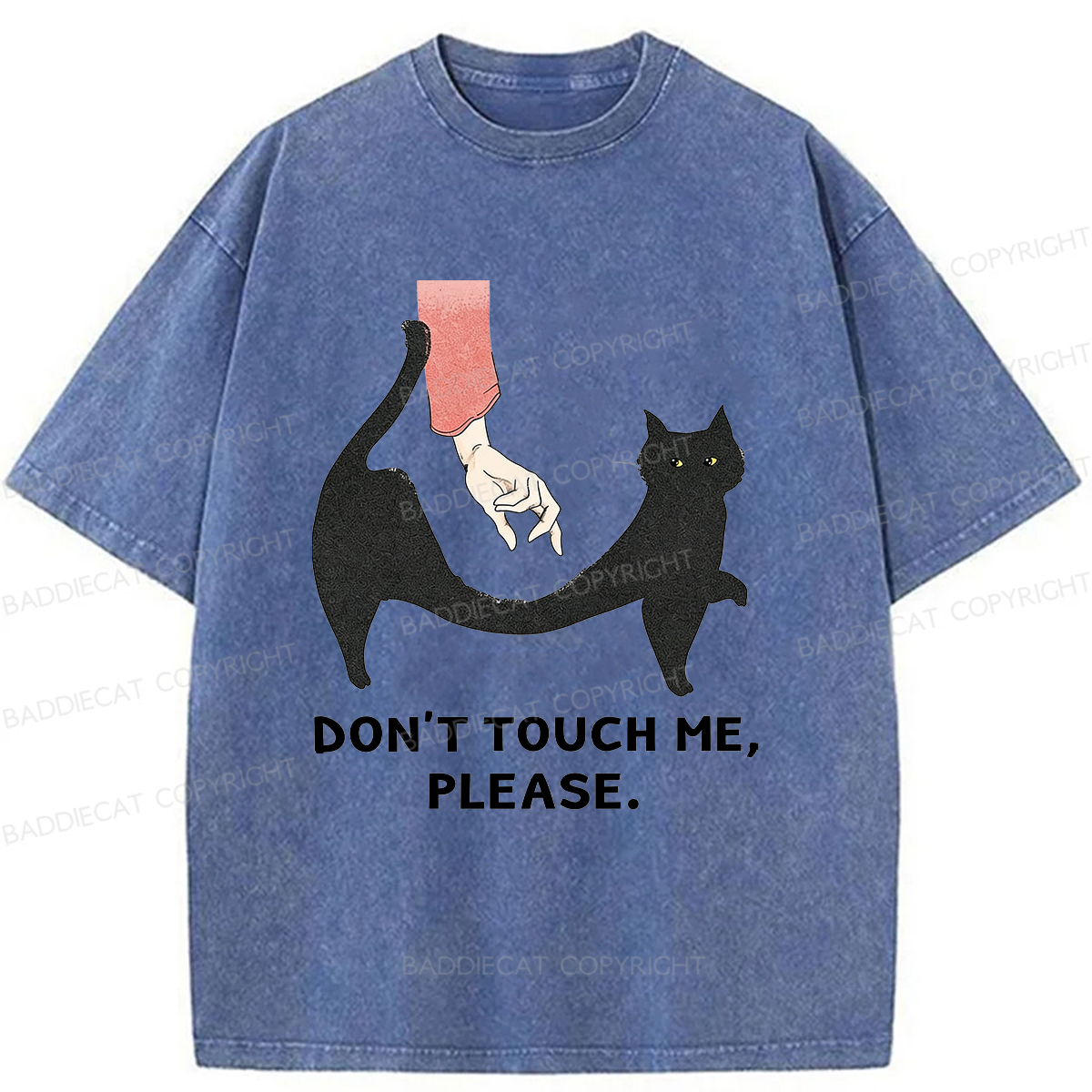Baddiecat Do Not Touch Me Washed T-shirt