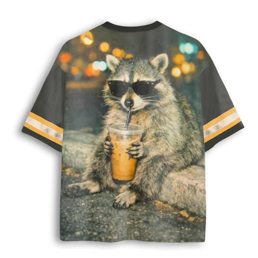 Baddiecat Raccoon Drinking Mesh Jersey