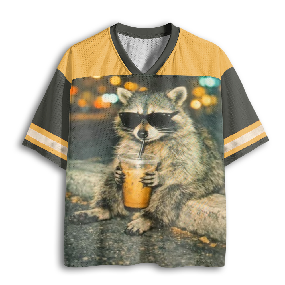 Baddiecat Raccoon Drinking Mesh Jersey