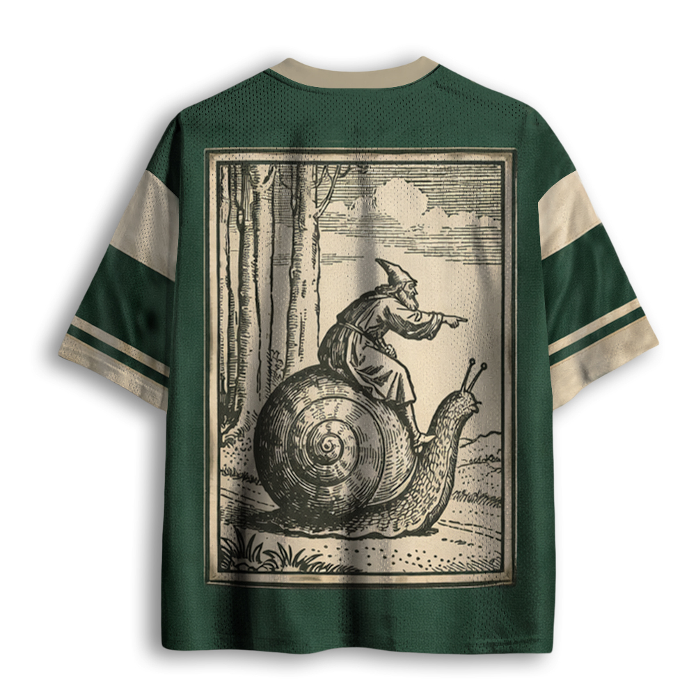 Baddiecat Retro Medieval Snail Rider Mesh Jersey