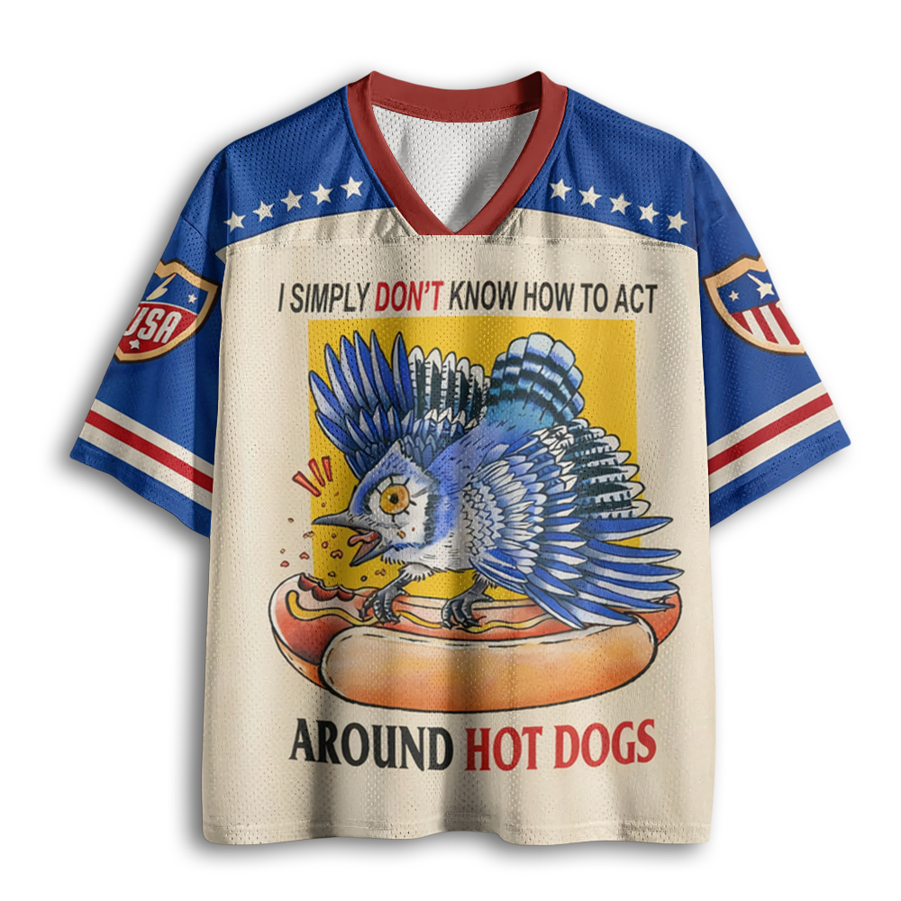 Baddiecat How To Act Around Hot Dogs Mesh Jersey