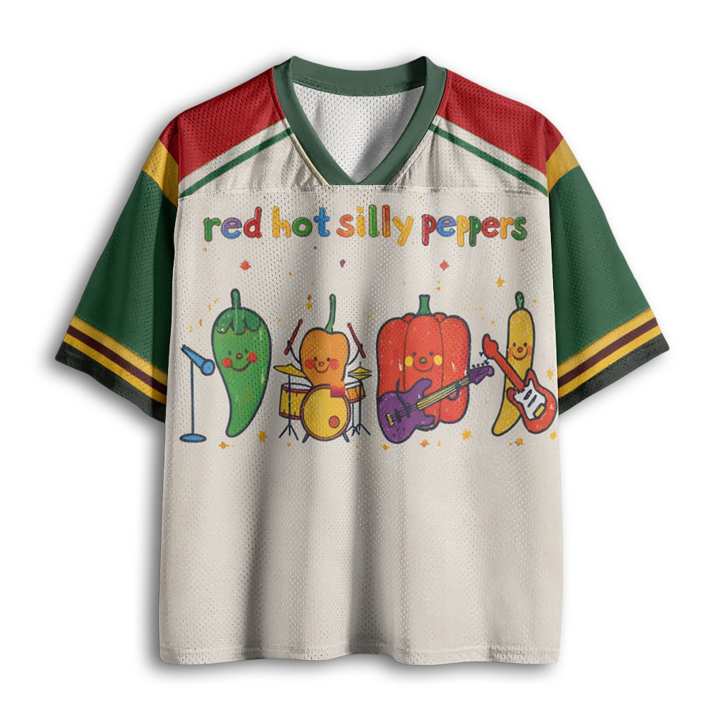 Baddiecat Red Hot Silly Peppers Baby Mesh Jersey