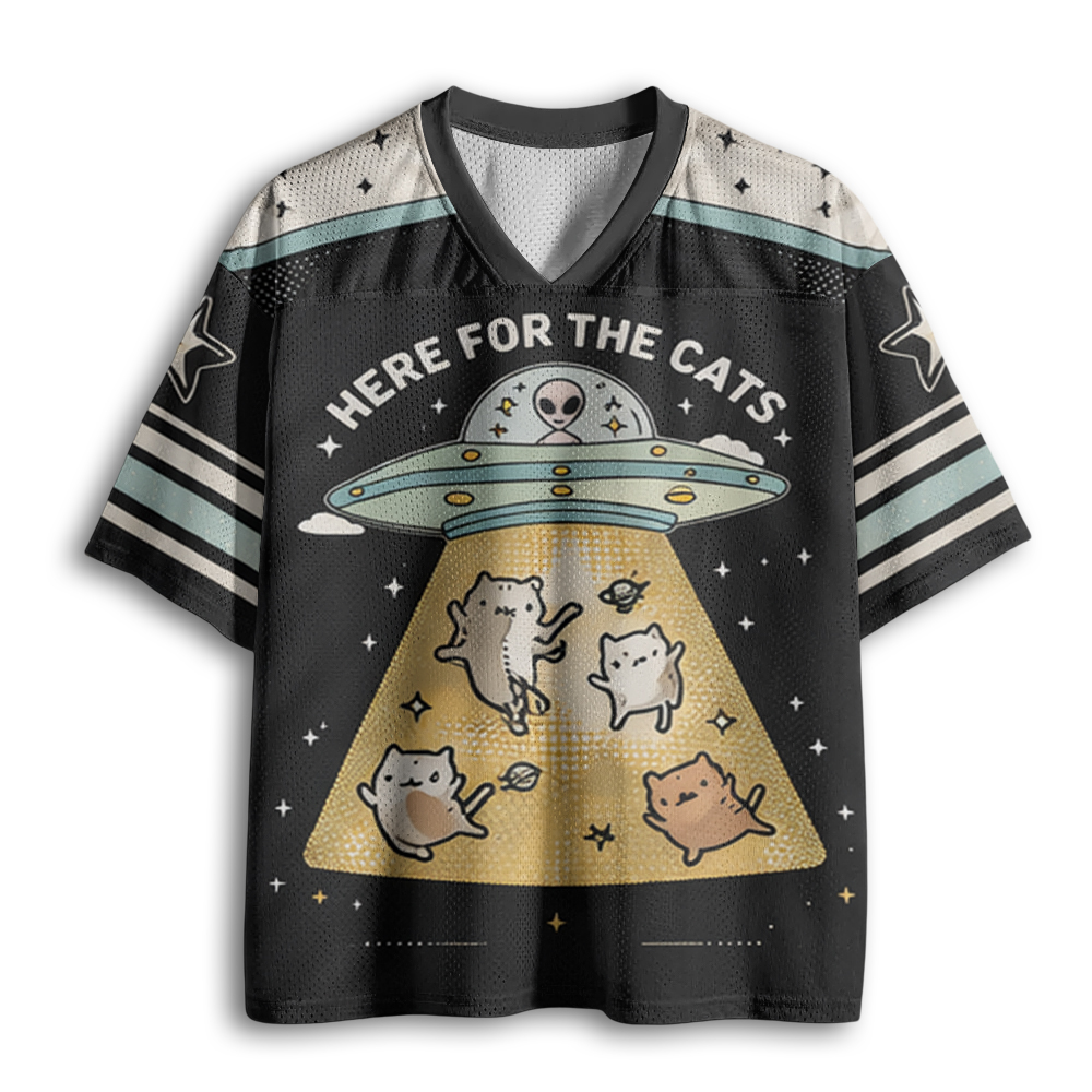 Baddiecat Here For The Cats Humans Are Weird Mesh Jersey