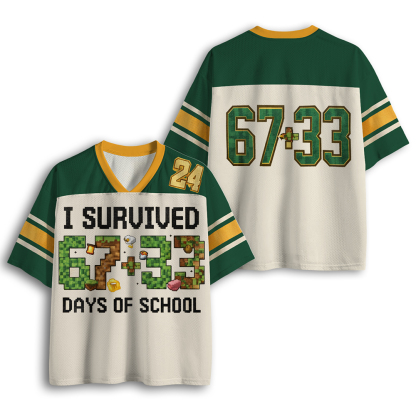 Baddiecat Survived 67+33 School Mesh Jersey
