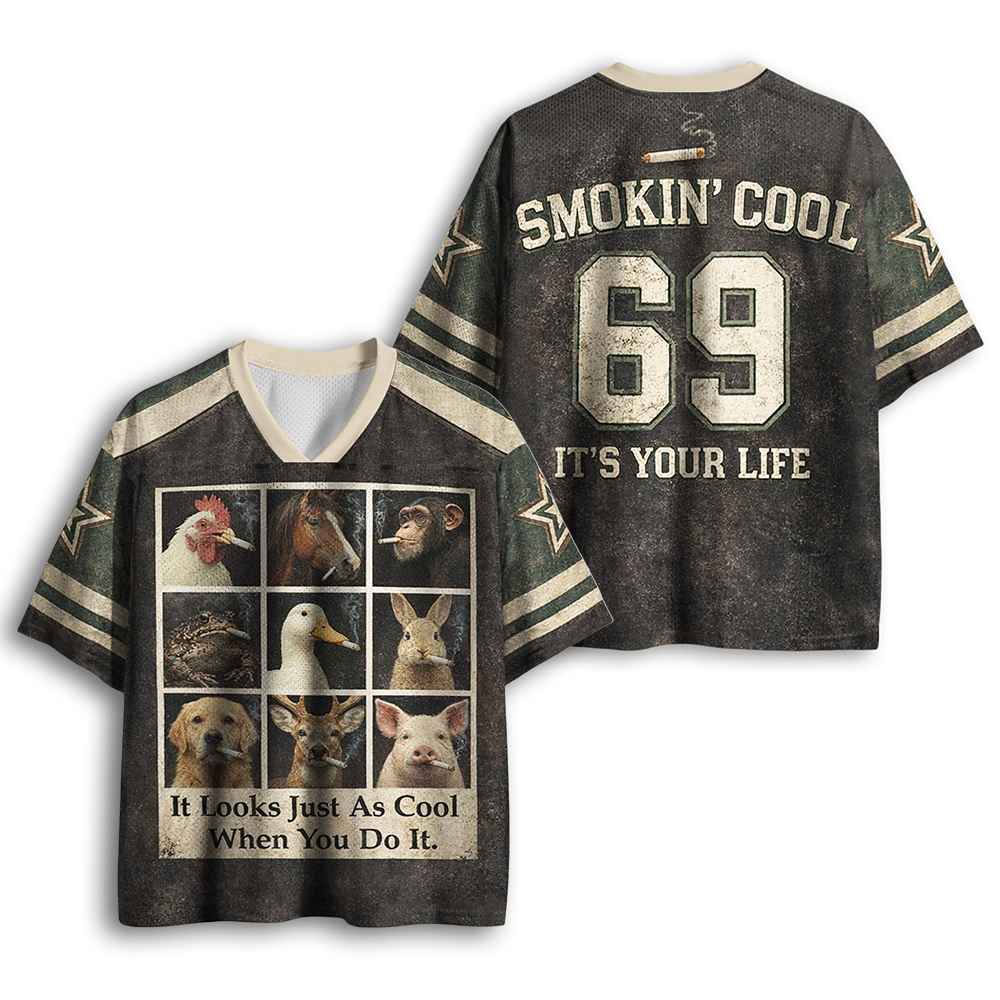 Baddiecat Animals Smoking Mesh Jersey
