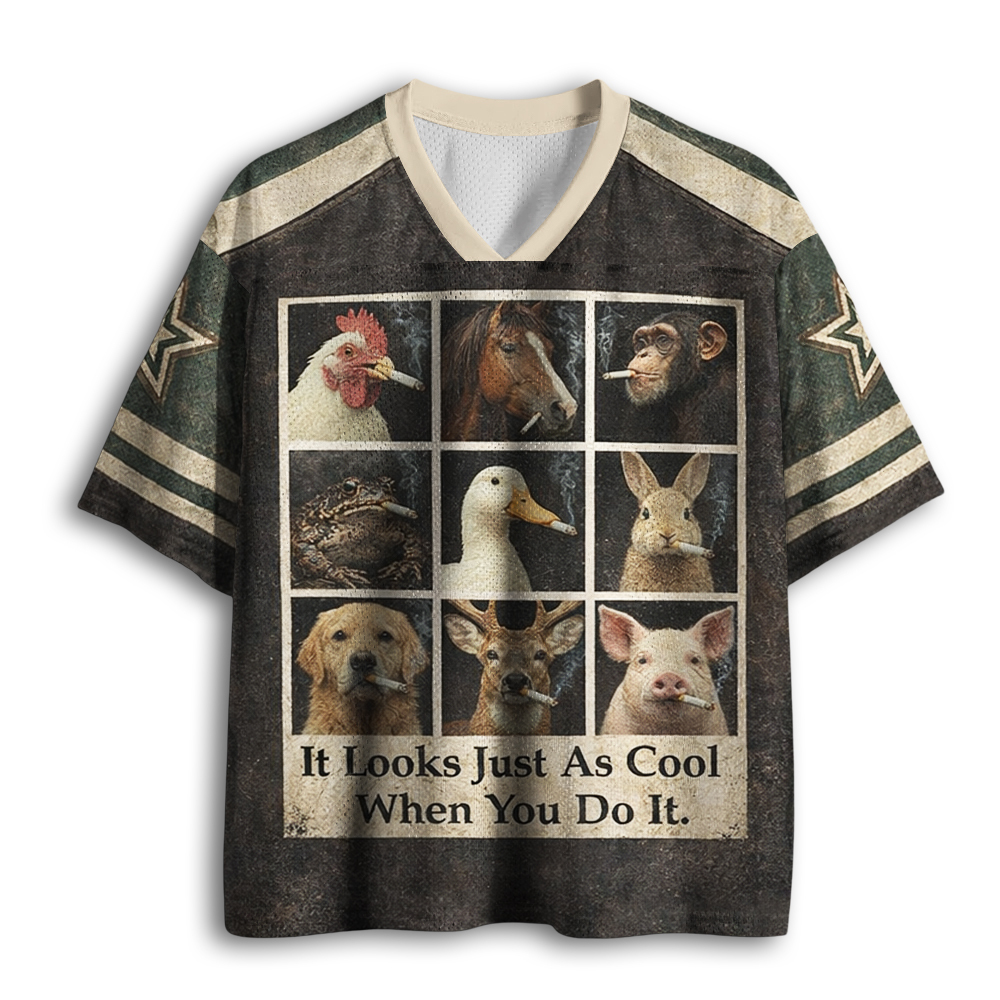 Baddiecat Animals Smoking Mesh Jersey