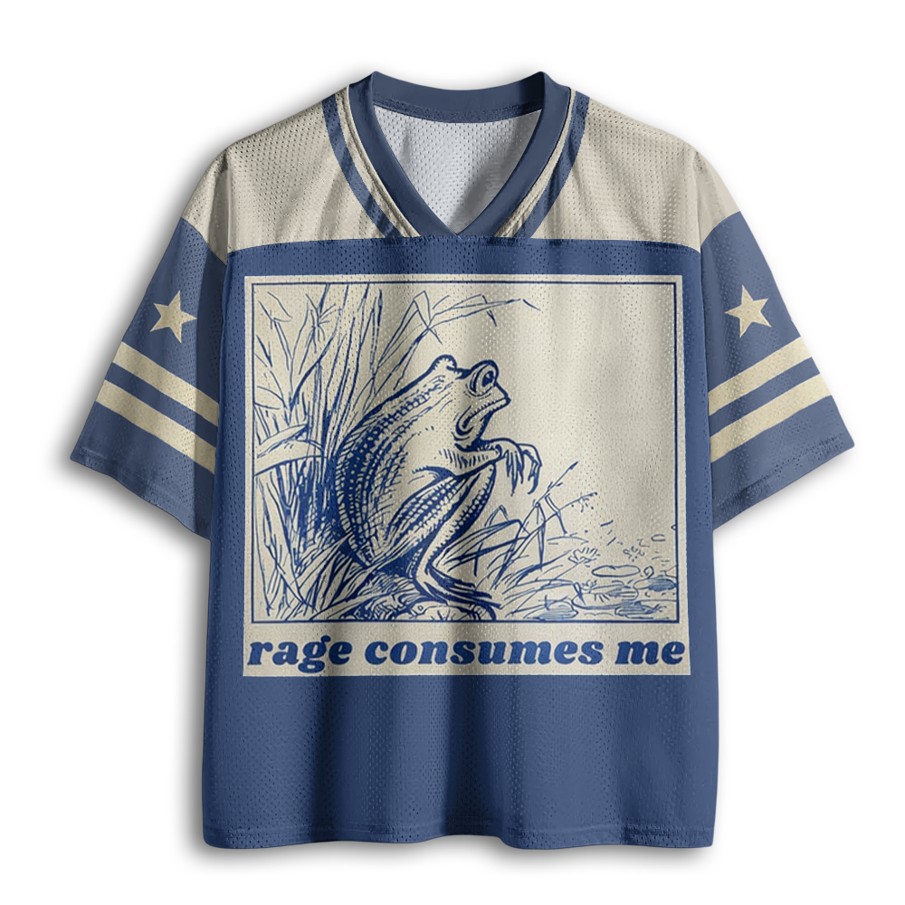 Baddiecat Funny Frog Rage Consumes Me Mesh Jersey