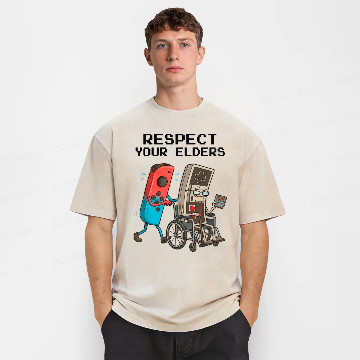 Baddiecat Respect Your Elders Washed T-shirt