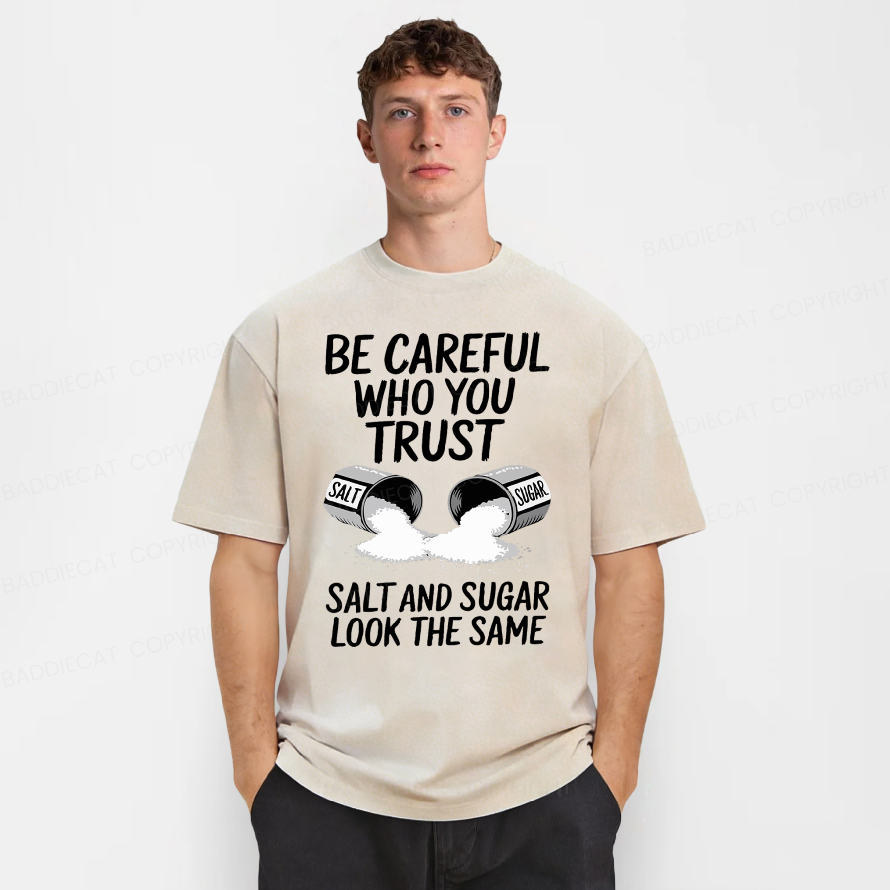 Baddiecat Funny Lifestyle Washed T-shirt