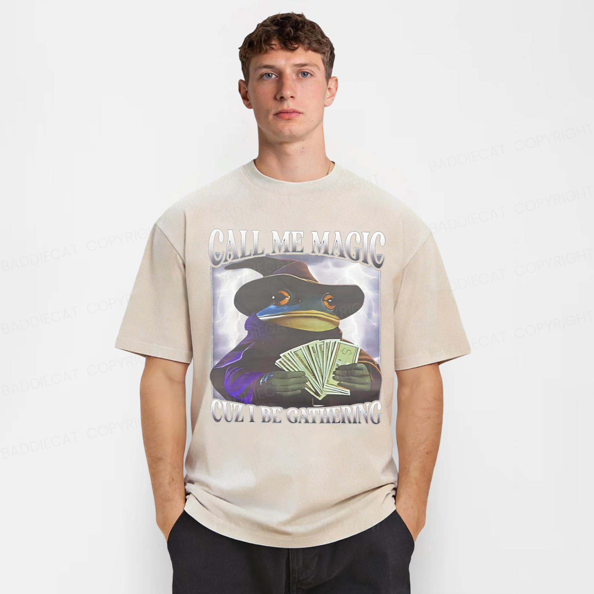 Baddiecat Call Me Magic Washed T-shirt