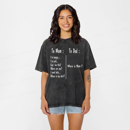 Baddiecat Funny Family Humor Washed T-shirt