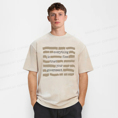 Baddiecat Everything Is Fine Washed T-shirt