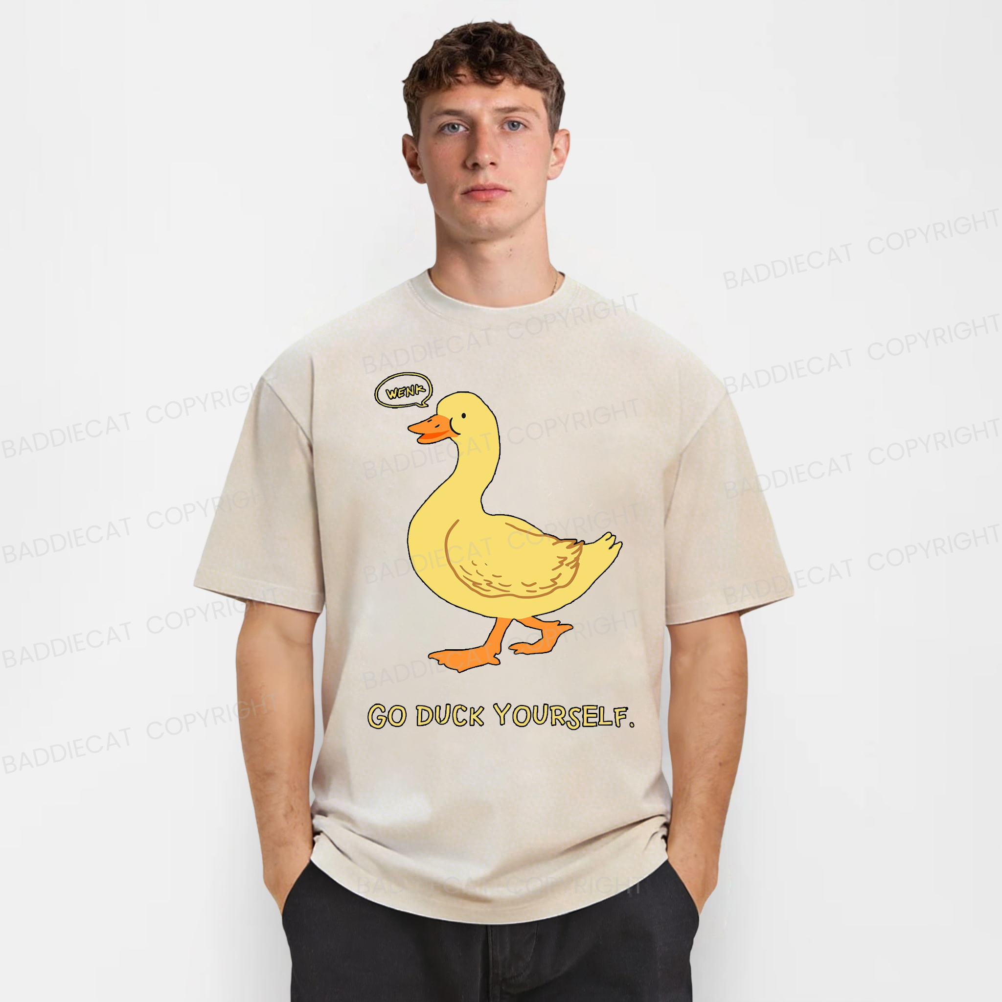 Baddiecat Go Duck Yourself Washed T-shirt