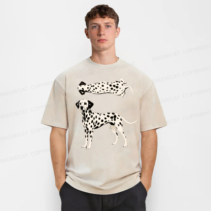 Baddiecat Dalmatian Dogs Washed T-shirt