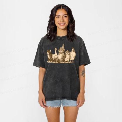 Baddiecat Vintage 90s Cartoon Bear Washed T-shirt