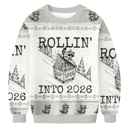 Baddiecat Funny Raccoon Feral Christmas Ugly Sweatshirt