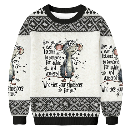 Baddiecat Funny Mouse Sarcastic Quote Christmas Ugly Sweatshirt