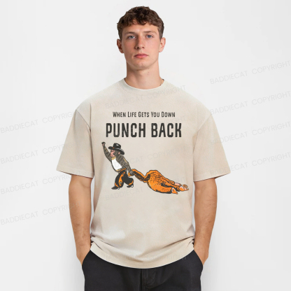 Baddiecat When Life Gets You Down Punch Back Washed T-shirt