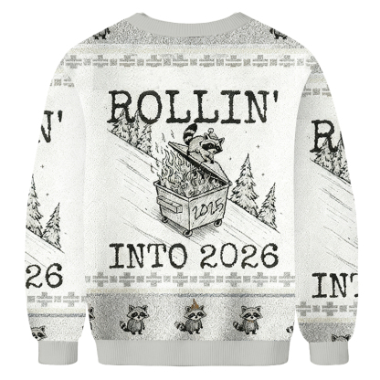 Baddiecat Funny Raccoon Feral Christmas Ugly Sweatshirt