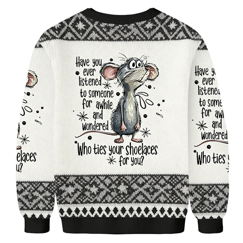 Baddiecat Funny Mouse Sarcastic Quote Christmas Ugly Sweatshirt