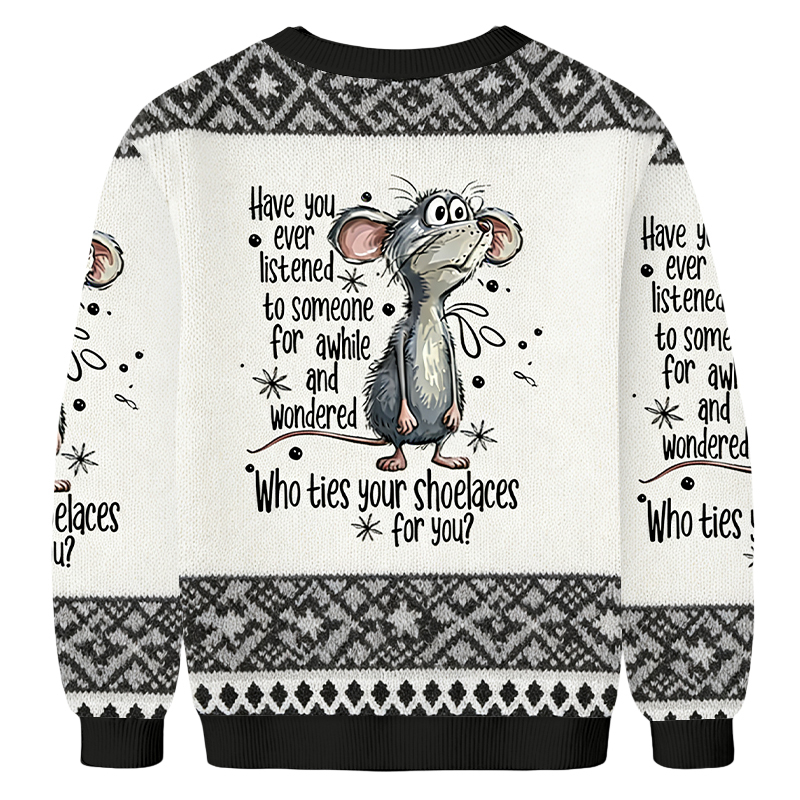 Baddiecat Funny Mouse Sarcastic Quote Christmas Ugly Sweatshirt