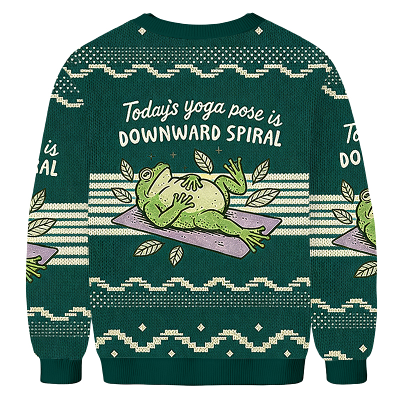 Baddiecat Today's Yoga Pose Is DOWNWARD SPIRAL Ugly Sweatshirt