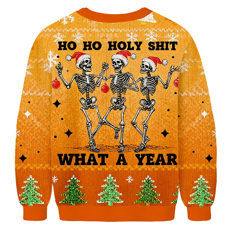 Baddiecat Ho Ho Holy Shit What A Year Christmas Ugly Sweatshirt