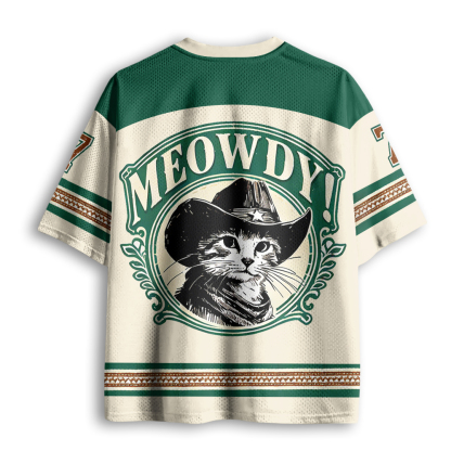 Baddiecat Meowdy Cowboy Cat Mesh Jersey