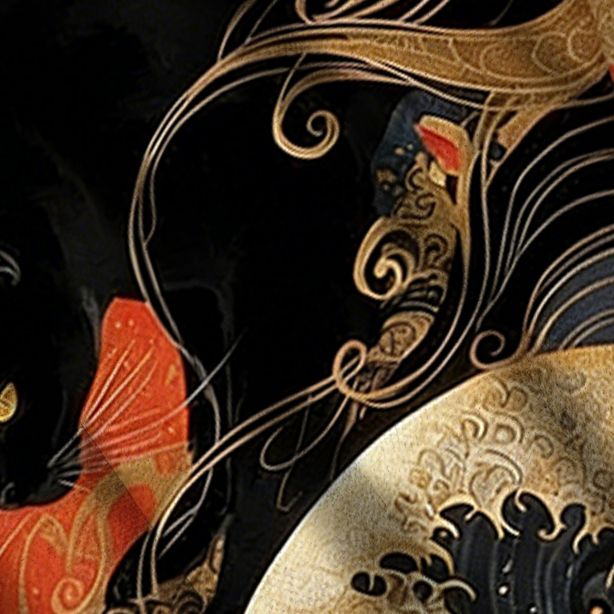 Baddiecat Ukiyo-e Black Cat Ugly Sweatshirt