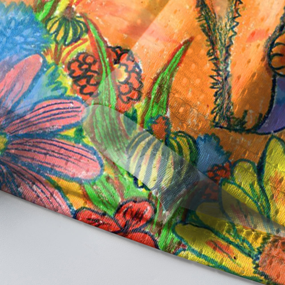 Baddiecat Colorful Orange Cats And Flowers Mesh Jersey