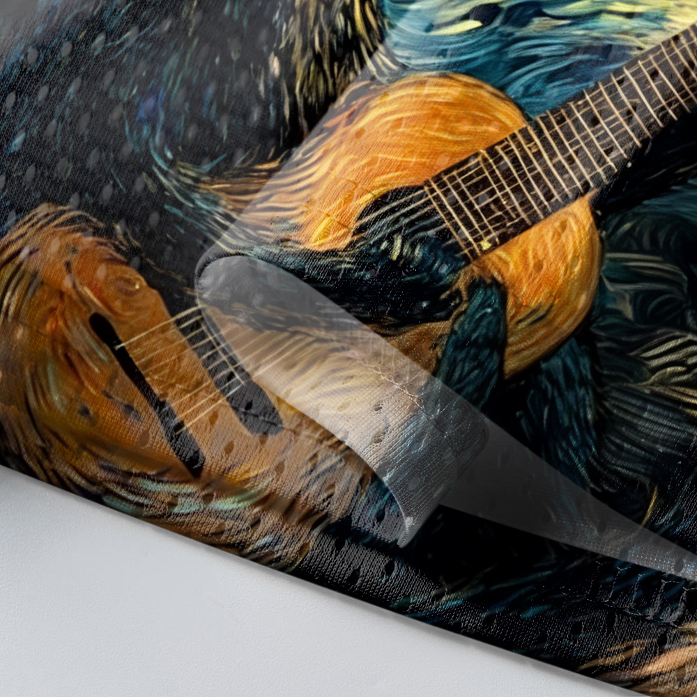 Baddiecat Cat Looking At The Moon And Starry Sky Mesh Jersey