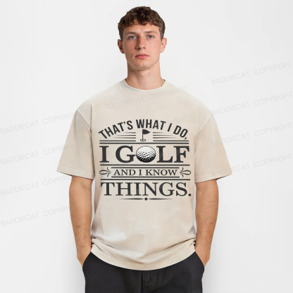 Baddiecat Funny Golf Washed T-shirt