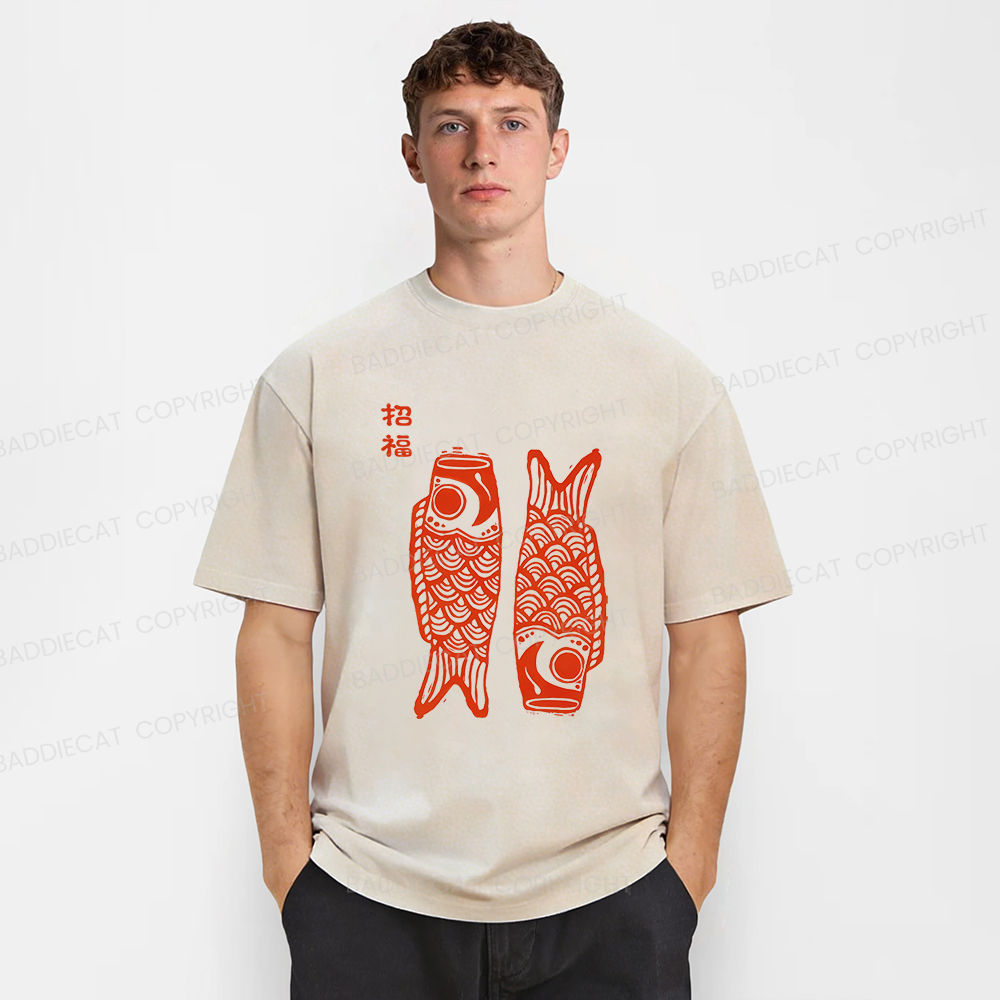 Baddiecat Japanese Carp Washed T-shirt
