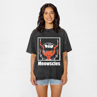 Baddiecat Meowskulls Washed T-shirt