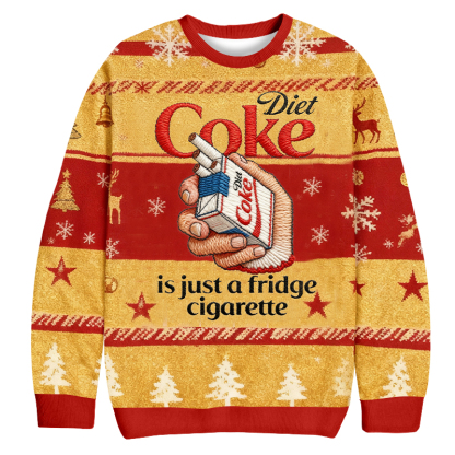 Baddiecat Cigarettes In The Refrigerator Christmas Ugly Sweatshirt