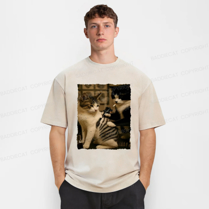 Baddiecat Cat Tattoo Artist Washed T-shirt