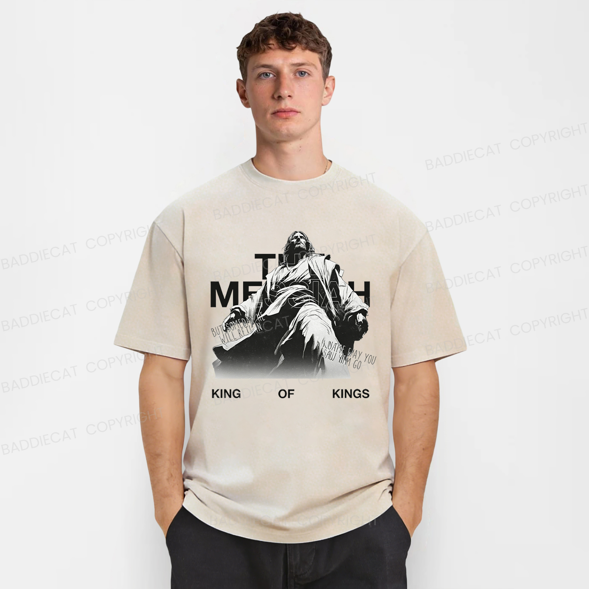 Baddiecat King Of Kings The Messiah Washed T-shirt