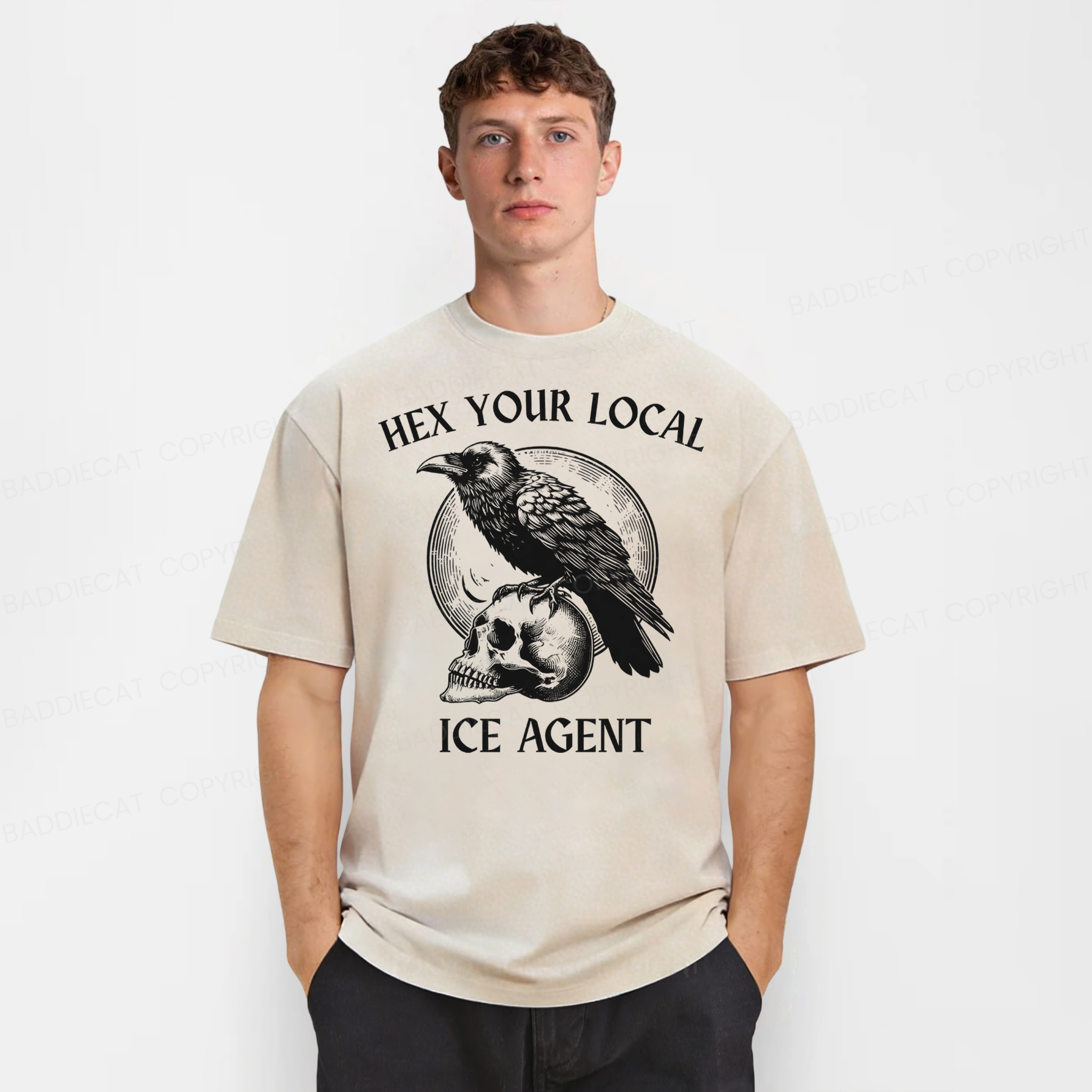 Baddiecat Hex Your Local ICE Agent Washed T-shirt