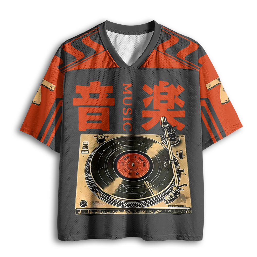 Baddiecat Retro Music Record Player Mesh Jersey