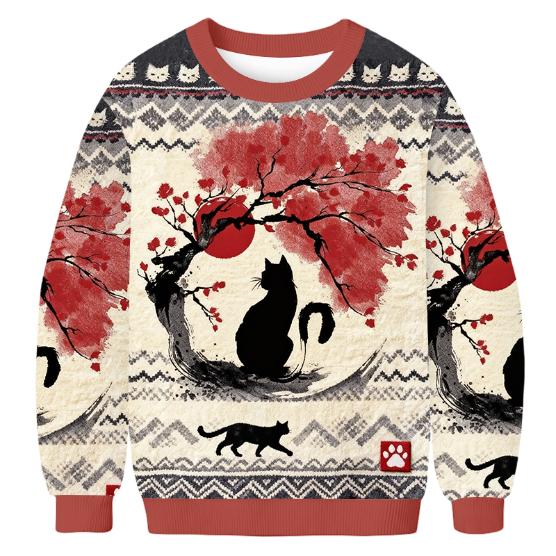 Baddiecat Japanese Black Cat Ugly Sweatshirt