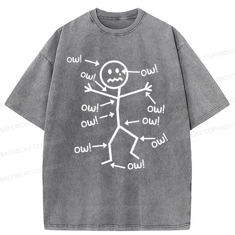 Baddiecat Funny Chronic Pain Awareness Washed T-shirt