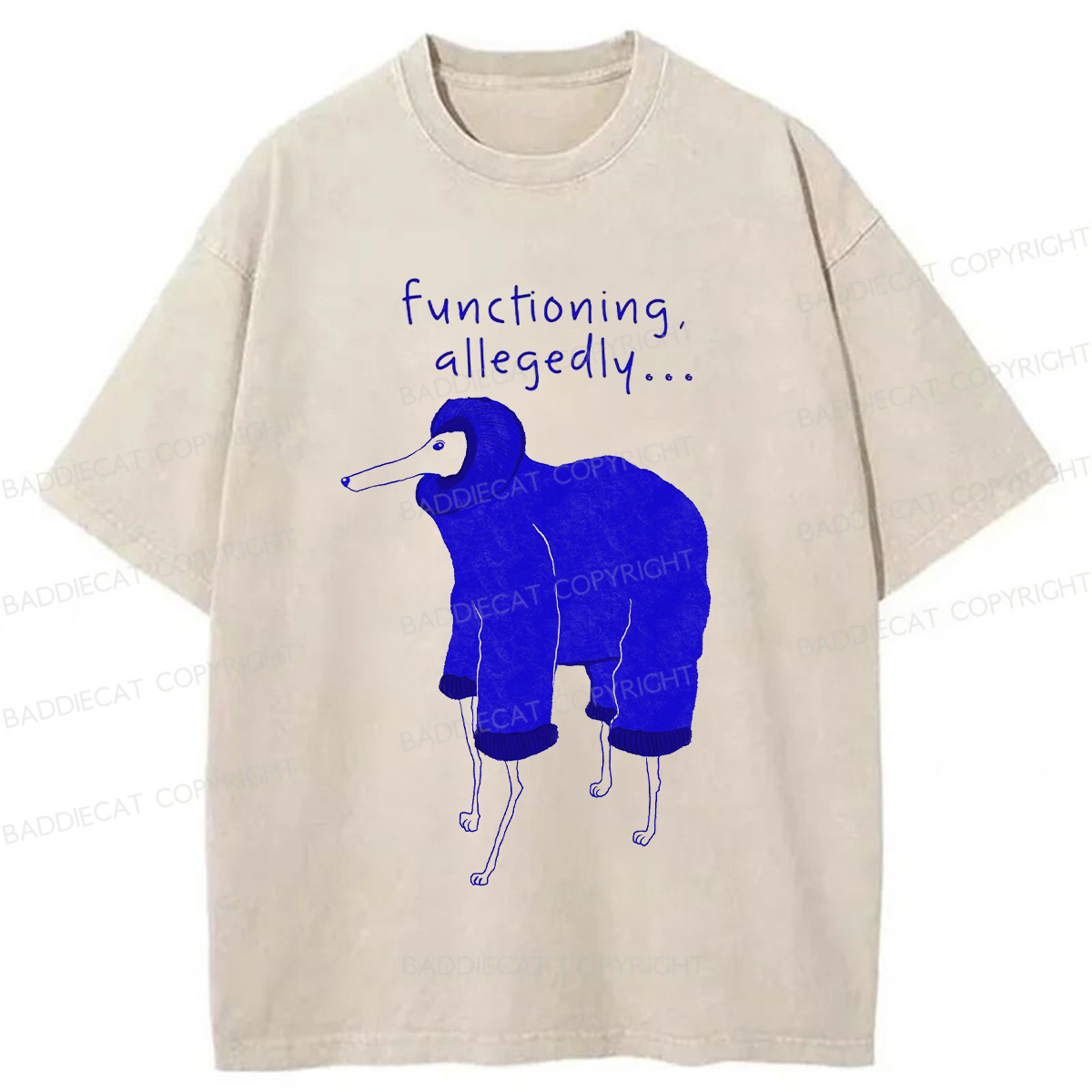 Baddiecat Functioning Allegedly Washed T-shirt