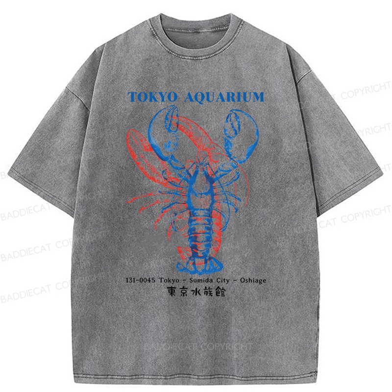 Baddiecat Tokyo Aquariym Shrimp Washed T-shirt