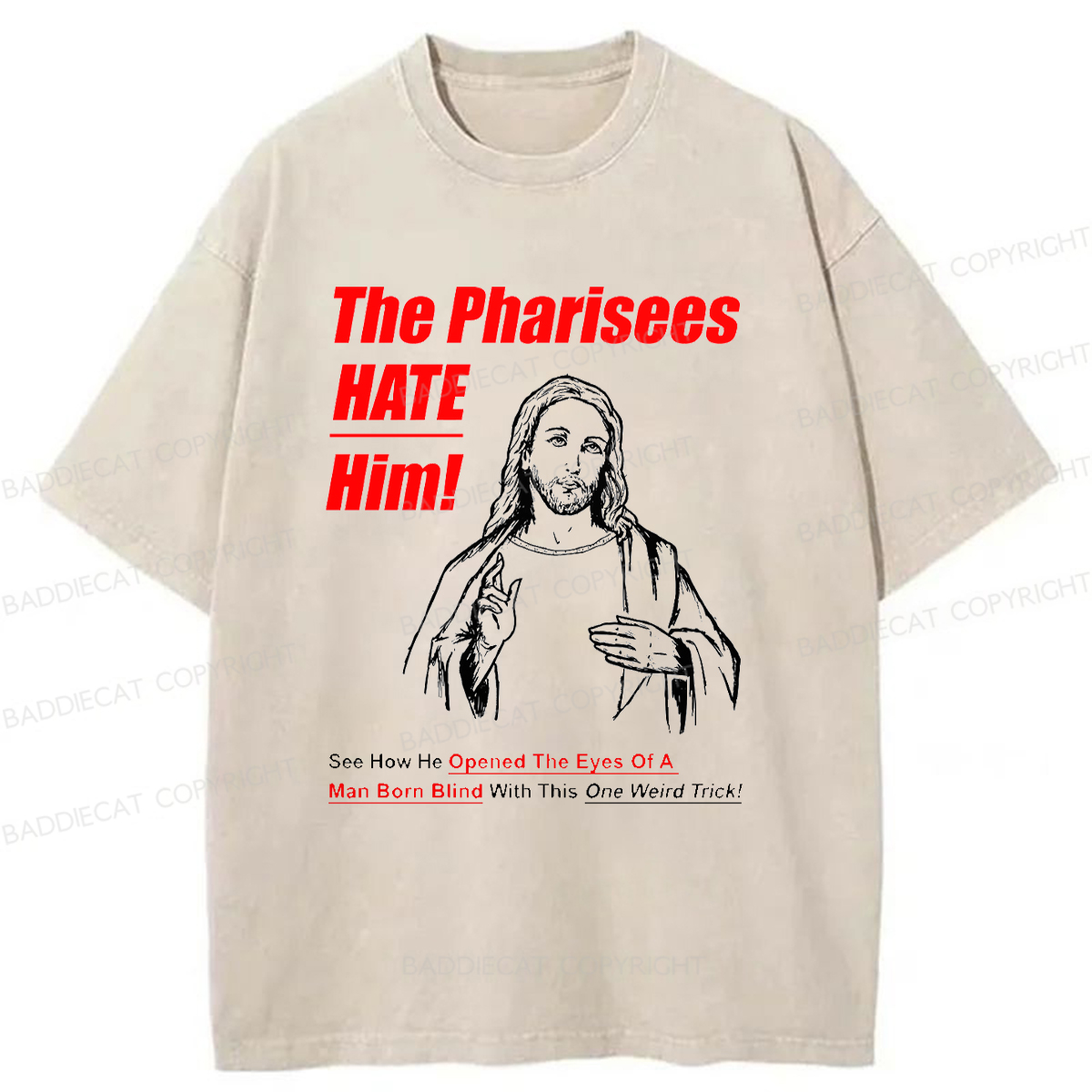 Baddiecat The Pharisees Hate Him Washed T-Shirt