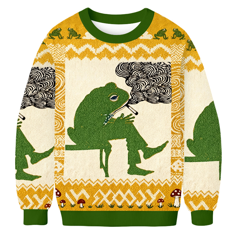 Baddiecat Smoking Frog Ugly Sweatshirt