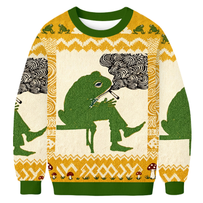Baddiecat Smoking Frog Ugly Sweatshirt