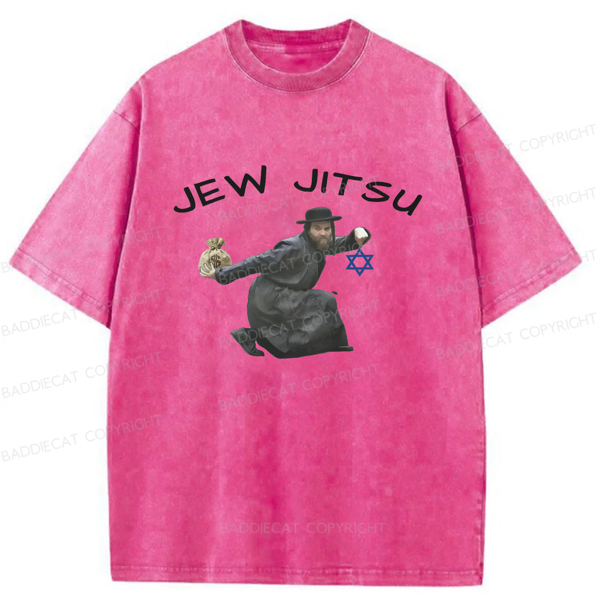 Baddiecat Edgy Jew Jitsu Washed T-shirt