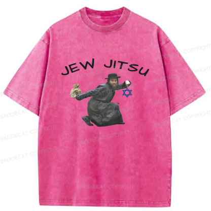 Baddiecat Edgy Jew Jitsu Washed T-shirt