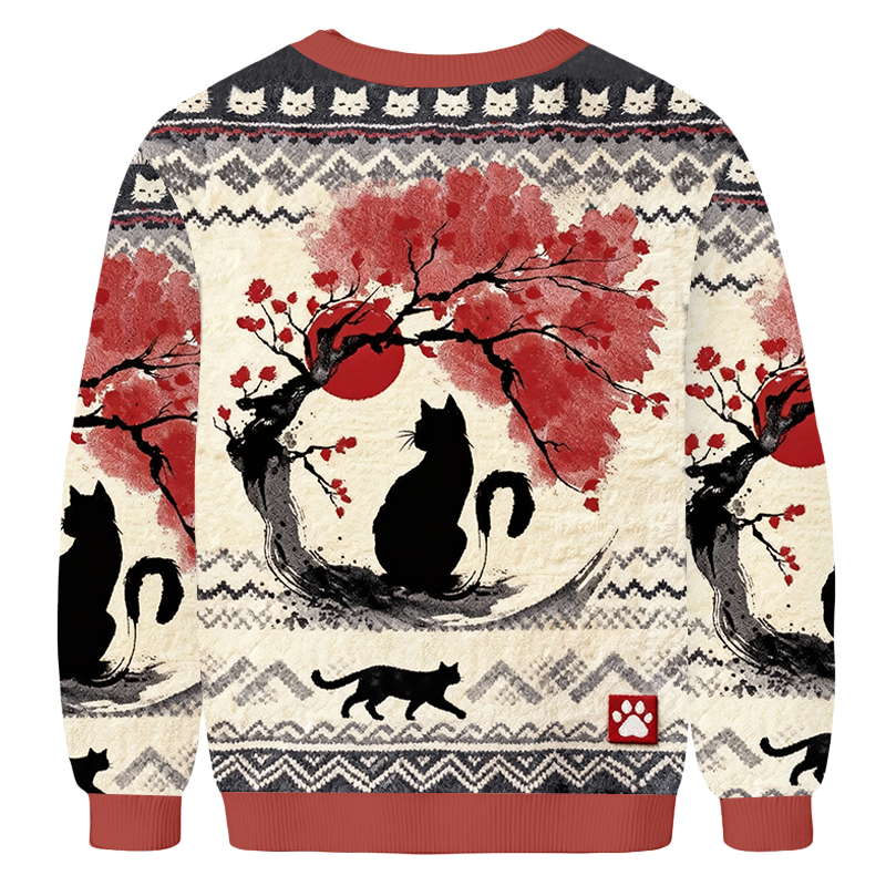Baddiecat Japanese Black Cat Ugly Sweatshirt