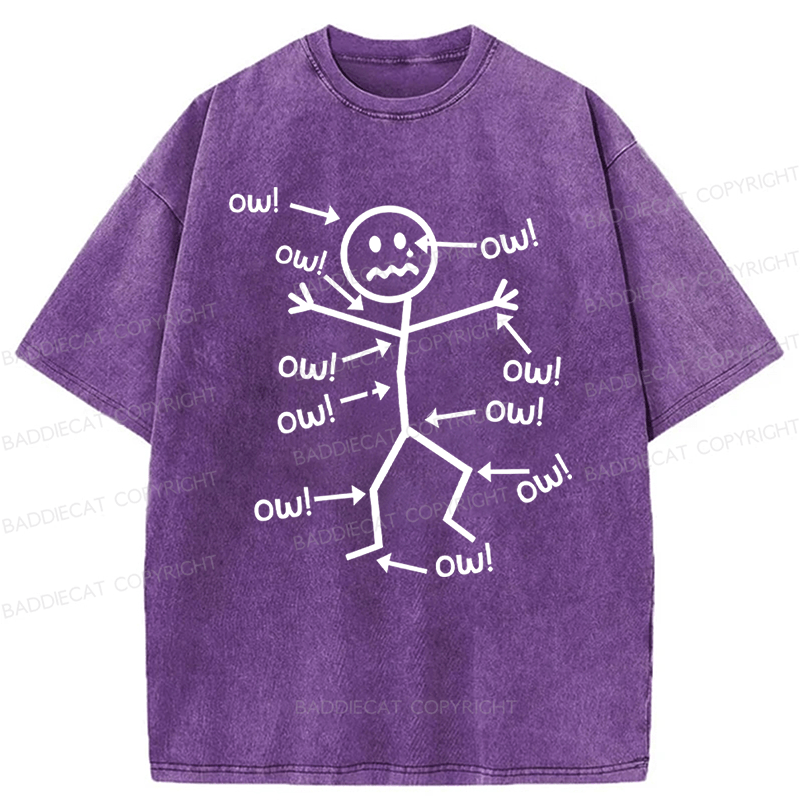 Baddiecat Funny Chronic Pain Awareness Washed T-shirt